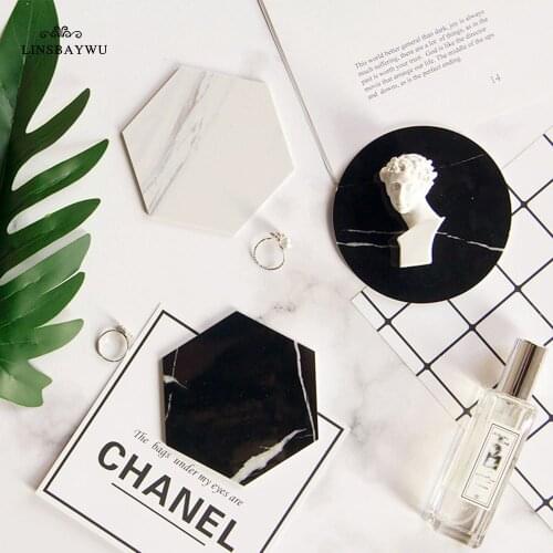 Emulation Marble Texture Cup Mat Dining Table Placemat Coaster Coffee Cup Bar Mug Drink Pads Kitchen Accessories Table Decor Hot