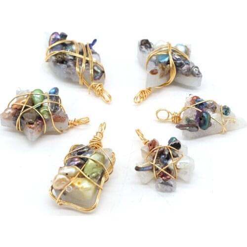 Fashion Natural Stone Amethysts Pendants Rectangle Purple Crystal Quartz Charms For Jewelry Making DIY Necklace Accessories Gift