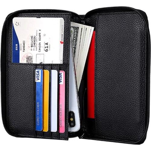 Rfid Genuine Leather Wallet Men Quality Cowhide Wallets Coin Purse Long Male Money Bag Quality Designer Large Cpllphone Wallets