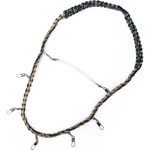 Fly Fishing Lanyard Necklace Braided Paracord Fishing Rope Fishing Tools Holder Hanging Line Outdoor Fishing Accessories