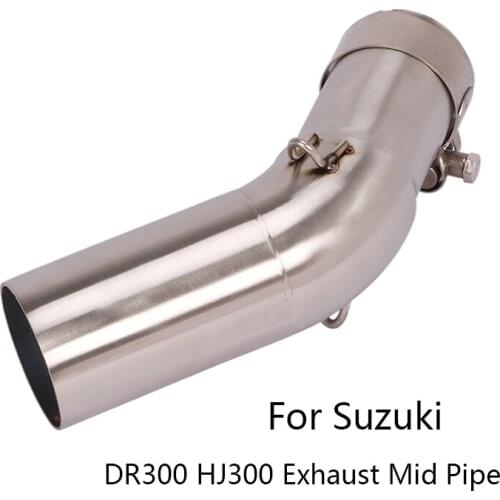 Middle Pipe for Suzuki DR300 HJ300 Motorcycle Exhaust Pipe Mid Link Pipe Slip On 51mm Mufflers Stainless Steel Exhaust Tips