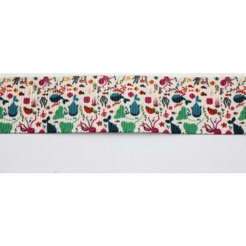 Cartoon ocean printed grosgrain ribbon 9-75mm DIY handmade materials christmas wedding gift wrap tape ribbons