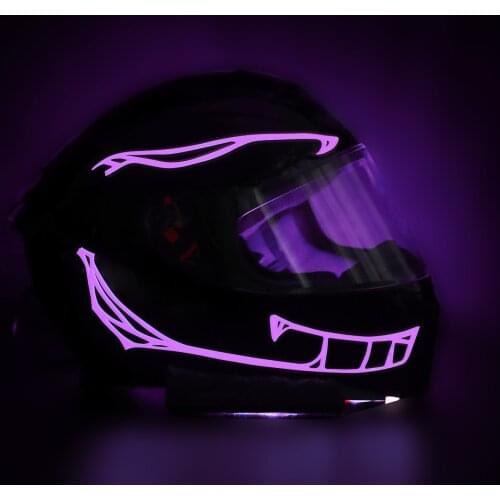 Waterproof Motorcycle Helmet Decorative Light Night Riding Cold Light Signal Flashing Strip LED Luminous Sticker Safety Light