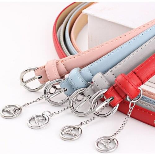Explosive young student jeans alloy pin buckle circle pendant wild decoration ladies ring belt