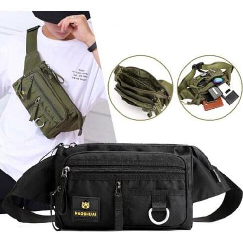 New Men Nylon Men Fanny Pack Waist Bag Bum Hip Belt Purse Pouch Shoulder Messenger Male Military Chest Bags