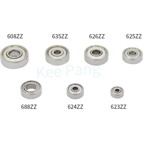 10pcs 608zz 623zz 624zz 625zz 626zz 635zz 688zz Deep Groove Bearings Carbon Steel Ball bearing for DIY Hardware&3d printer parts