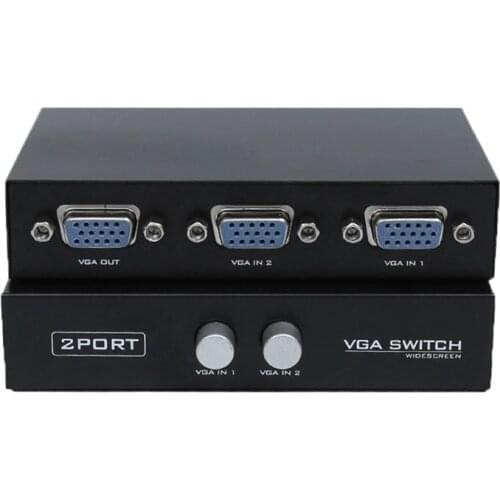 1920x1440 Vga Switch 2-In-1-Out 2 Port Sharing Switch Switcher Splitter Box For Computer Keyboard Mouse Monitor Adapter