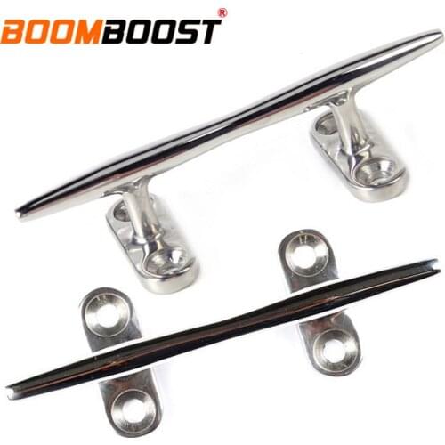 2PCS 4.9 inch Stainless Steel 316 Dock Deck Rope Cleat Line Tie For Boat Yacht Marine Hardware Silver Latch