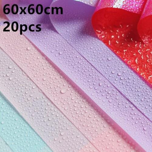 20pcs Waterproof Flower Wrapping Papers Solid color Colorful Flower Wrapping Papers Gift Wrapping Papers