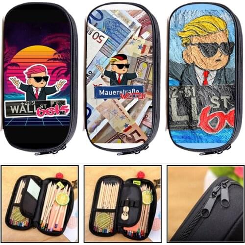 3D WallStreetBets Pencil Box Makeup Case Top Gamestop Anime Cosmetic Bag Cartoon Boys Girls School Supplies Bag Organizer