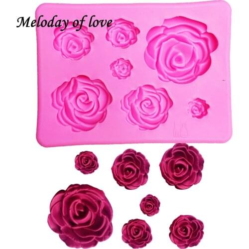 3D Silicone Mold Rose Shape Mould For Soap,Candy,Chocolate,Ice,Flowers Cake decorating tools T1023