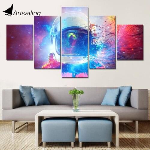 5 Piece astronaut Painting large Canvas Wall Art huge Modern Decor Printed Painting Canvas Pictures for Living Room