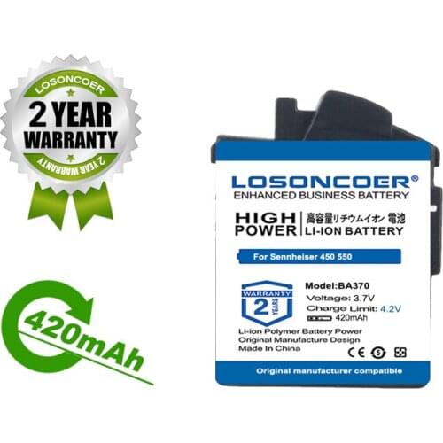 LOSONCOER Battery 420mAh Battery BA370 for Sennheiser 450 ,550 , MM400, PX210BT, PX360, 360BT, PXC310