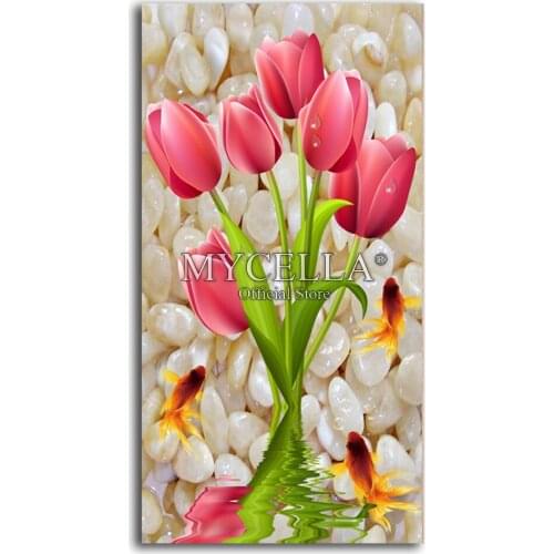 Diamond Embroidery Flowers Tulip 5D Diy Diamond Painting Full Round Mosaic Picture Pattern Cross Stitch Rhinestone Home Decor