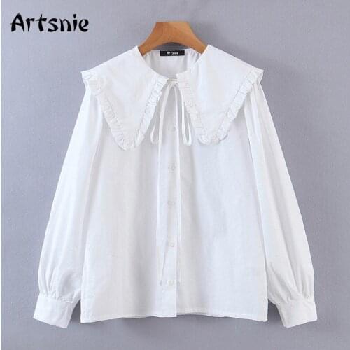 Женские белые рубашки Artsnie China At AliExpress