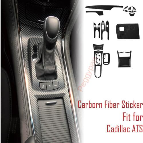 Car-Styling New 3D Carbon Fiber Car Interior Center Console Color Change Molding Sticker Decals For Cadillac ATS