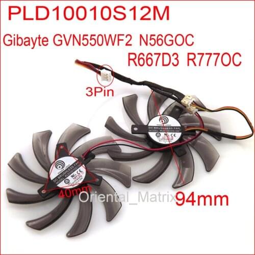 Free Shipping 2pcs/lot PLD10010S12M 12V 0.2A For Gigybyte GVN550WF2 N56GOC R667D3 R777OC GV-N650OC-1Gl 2Gl Fan