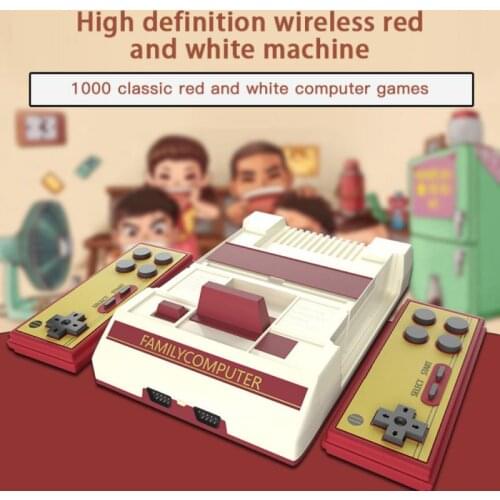 2.4G Wireless Game Console FC Family Video Nostalgic Classic Red And White Machine Dual Handles Built With 1000 Games 2 Gamepad