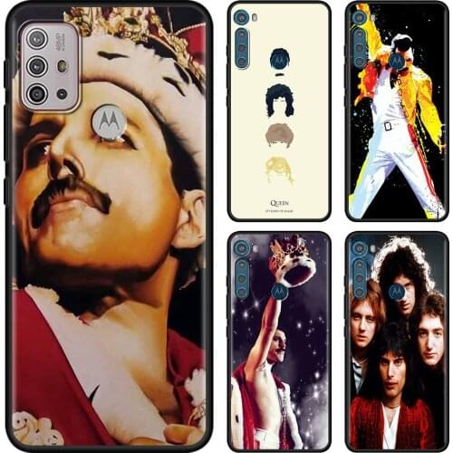 Phone Case for MOTOROLA G30 G10 G9 G8 G Edge Play Plus Power Lite Stylus 2021 Black Guscio TPU Shell Freddie Mercury Queen band
