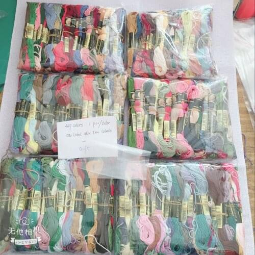 Oneroom 10/20/30/50/100/447 RADOM color Cross stitch threads Floss Thread 8 meters Long 6 Strands cross stitch skeins