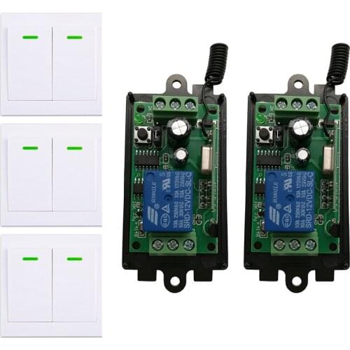 DC 9V 12V 24V 1 CH 1CH Wireless Relay Remote Control Switch Receiver 86 Wall Panel Transmitter Hall Bedroom Ceiling Lights Lamps