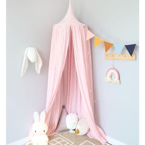 Nordic Style Play House Tents for Kids Room Bed Canopy Baby Nursery Canopy Cotton Linen High Quality Decorative Canopy for Kids