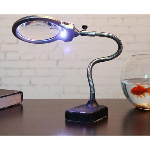 High definition metal base flexible hose circuit board maintenance lamp working lamp stand magnifying glass lamp