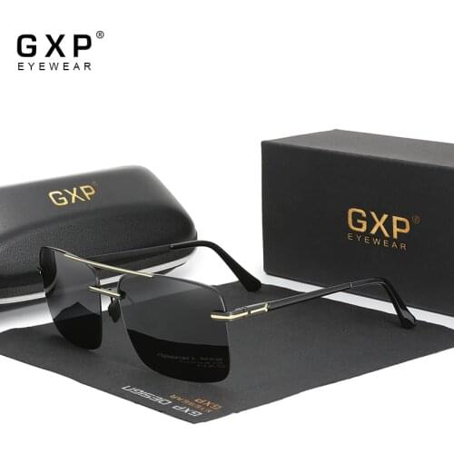 GXP Fashion Semi-Rimless 180° Stretch Temples Design Alloy Men Sunglasses HD Polarized Women Sun Glasses UV400 Eyewear
