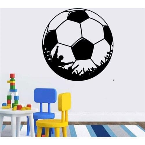 Art Football Wall Stickers Soccer Vinyl Decals For Kids Rooms Wallpaper Home Decor muursticker voetbal CX223