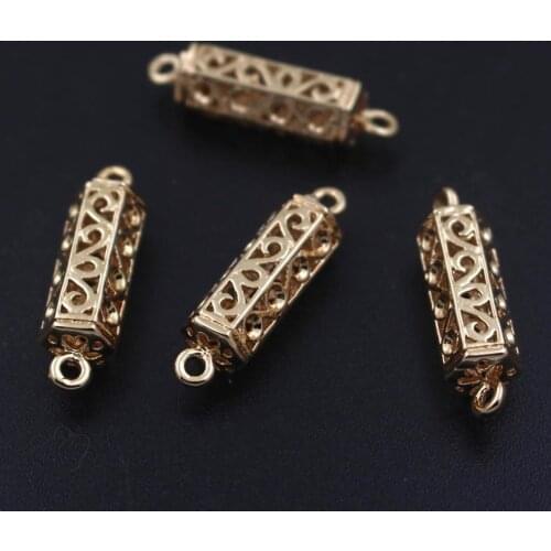 30pcs Brass Metal Casted Flower Connectors Findings Quality Silver Gold Plated for DIY Women Mens Necklace Jewelry Accessories
