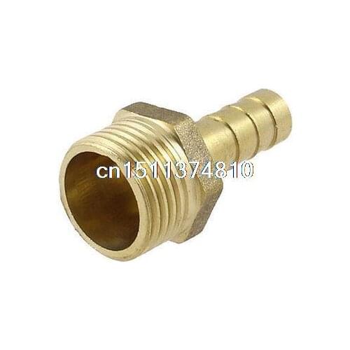 Brass 3/8" PT Thread 8mm Air Gas Hose Barb Fitting Coupler Adapter 2 Pcs