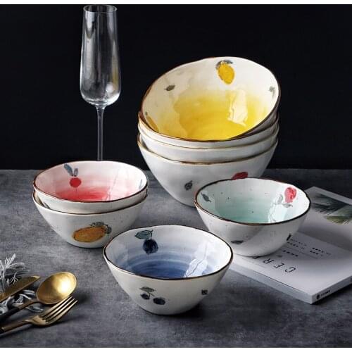 Japanese style ramen bowl household large instant noodle bowl ceramic large hat horn bowls ceramica tableware