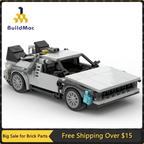 MOC Back Tothe Future Time Machine Super Car Speed Racing Car Building Blocks DIY Assembly High-tech Model Toys Gift Kids