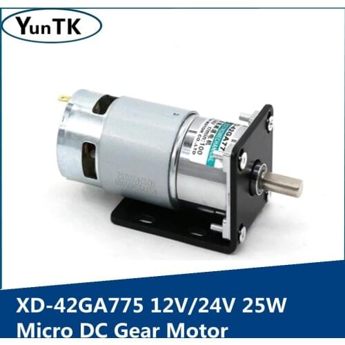 25W 775 DC Gear Motor 12V/24V High-power High-torque Micro Motor Forward and Reverse Speed Regulating Slow Motor