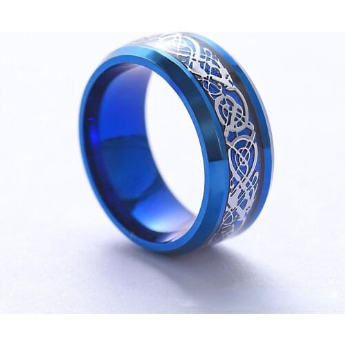 Fashion Titanium Steel Refers To Blue Carbon Fiber Mens Ring Womens Wedding Ring Classic Couple Jewelry Anniversary Gift