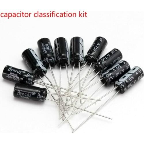 120pcs 12 value kit 1uF-470uF Electrolytic Capacitor assortment set pack 1UF 2.2UF 3.3UF 4.7UF 10UF 22UF 33UF 47UF 100UF 220UF