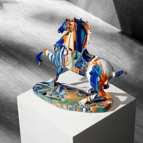 Nordic Art Camouflage Modern Horse Decoration Creative Light Luxury Living Room TV Cabinet Wine Cabinet Home Decor