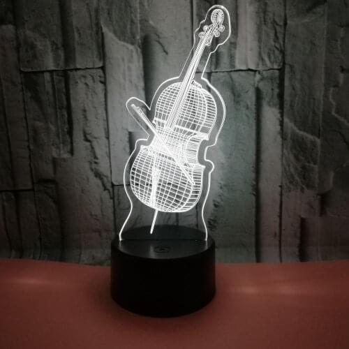 New Violin 3d Lamp Customization Of Multi color Table Lamps For Living Room Touch Charging Led Visual Gift Table Lamp