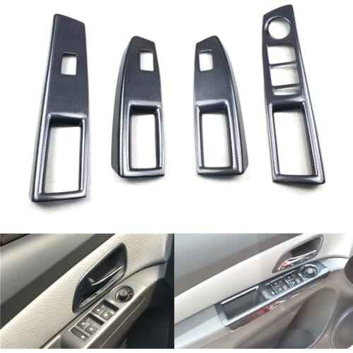 Car Door Armrest Window Lift Switch Button Cover Trim Stickers For Chevrolet Cruze 2009-2013 Left Hand Drive Car Styling