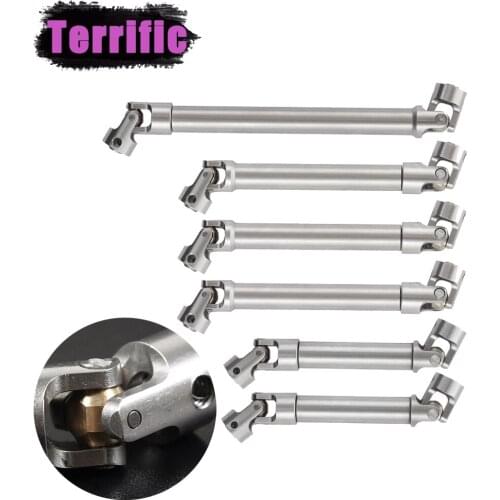 2PCS Stainless Steel Drive Shaft for 1/10 RC Crawler Traxxas TRX4 TRX6 Axial SCX10 Wraith Capra D90 TF2 Redcat GEN8 Tamiya
