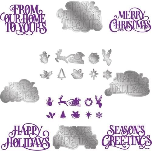 Merry Christmas Word Accessories Cutting Die DIY Mold Paper Metal Craft Dies for Card Making Cut Dies Embossing Molds Die