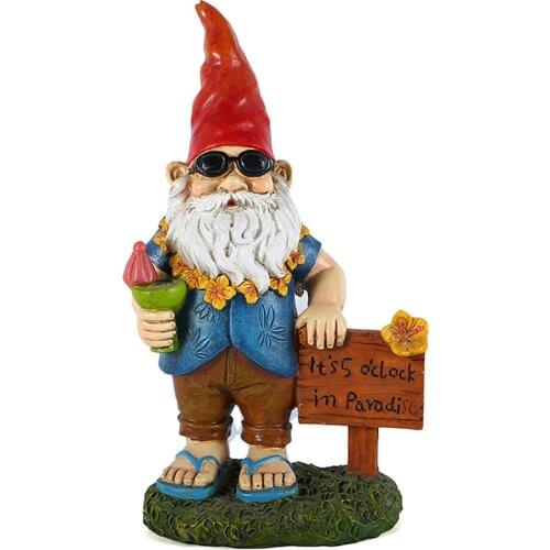 Resin Naughty Garden Gnome Garden Statue Christmas Dress Up Garden Decoration Resin Gnome Christmas Resin Gnome