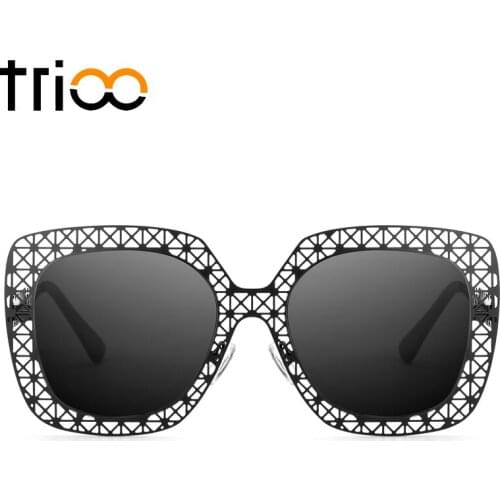 TRIOO Metal Lace Style Sunglasses Women Hollow Out Square Sun Glasses Female Unique Sexy Oversized Oculos de sol Eyewear