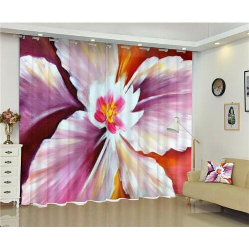 Modern Fashion flowers Printing 3D Blackout Curtains For Bedding room Living room Hotel Drapes Cortinas Para Sala