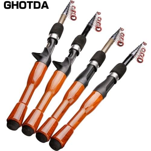 Super Hard Fishing Rod 1.3m 1.6m 1.8m Spinning Casting Baitcasting Mini Short Light Travel Lure Rod