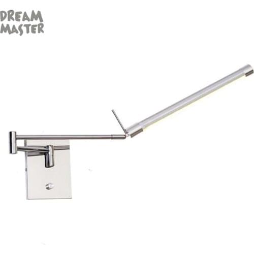 12W Stainless steel Bathroom mirror lights long arm LED wall lamp bedroom bedside LED reading lamp angle adjustable mirror lamps