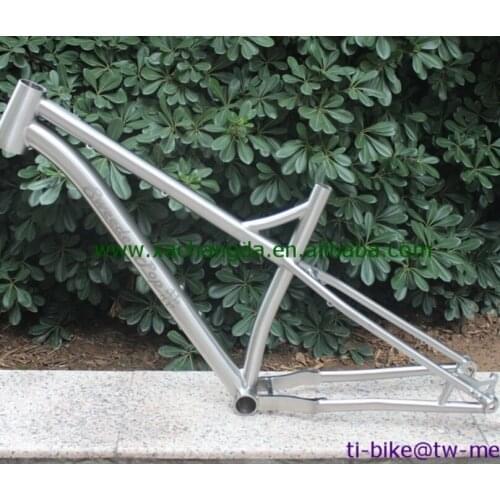 Titanium fat bike frame with a tapered head tube, Custom titanium MTB bike frame with 142x12 dropouts, cheap titanium bike frame