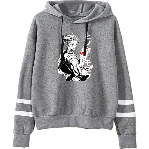 New Listing Comic Hunter Hoodies Men Women Sweatshirts Autumn Cartoon Hisoka Boys Girls Hoodie Casual Pullovers Gray Tracksuits