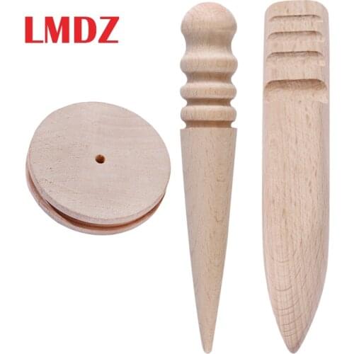 LMDZ Leathercraft Edge Trimmer Polishing Tool Multi-Size Round Wood Stick Milling Leather edging stick Polished Flat Rods