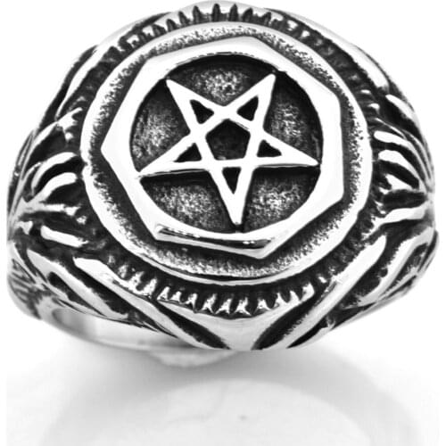 FANSSTEEL Stainless steel jewelry hexagon star goat ring FSR20W52